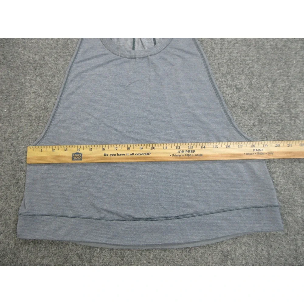 Lululemon Tank Top Womens Medium Gray High Neck Cropped Athletic Gym Relaxed